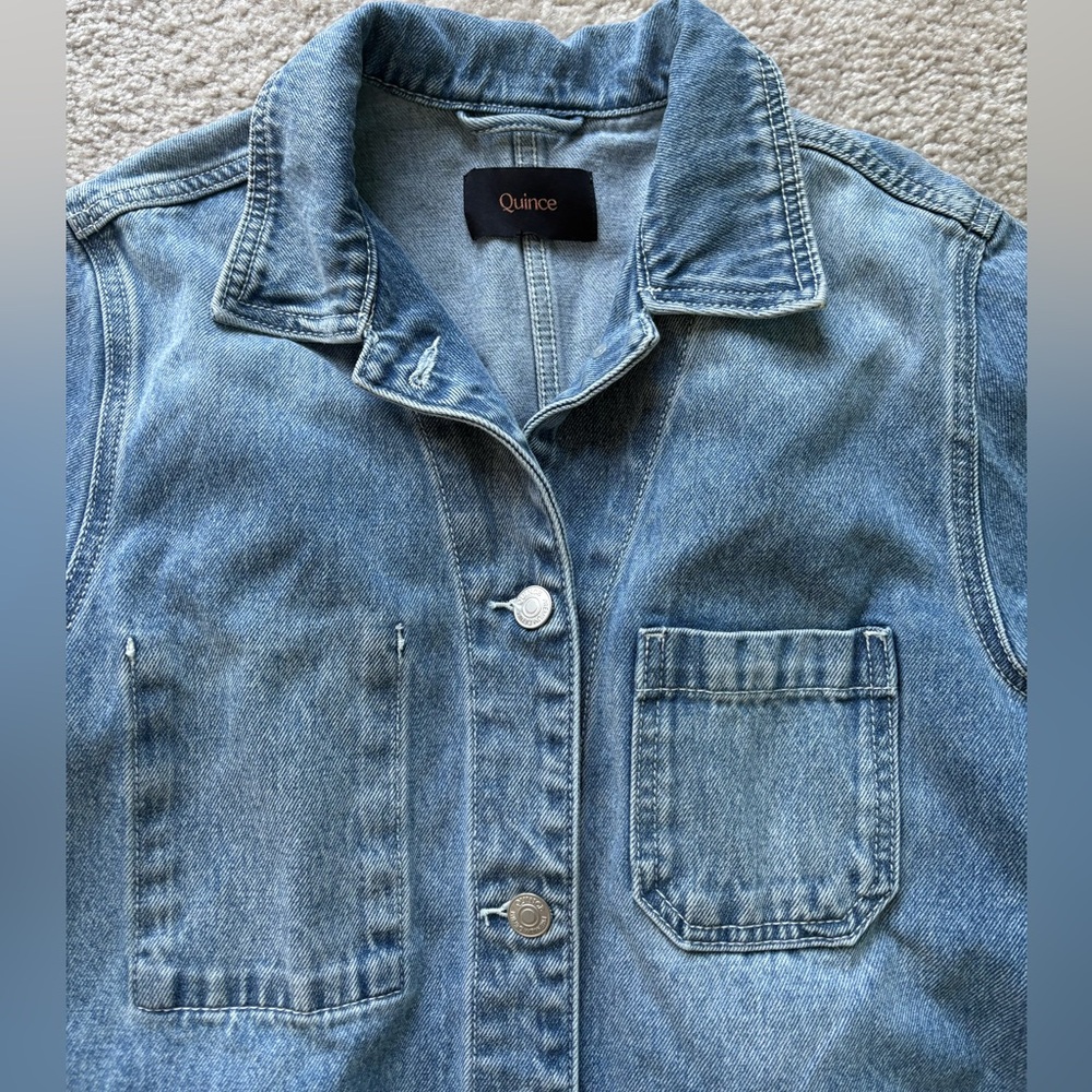Quince Medium Blue Denim Utility Jacket - Picture 4 of 6